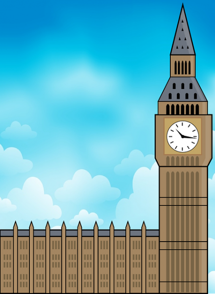 Három turista felmászik Londonban a Big Ben tetejére