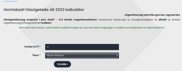 hőszigetelő anyag kalkulátor