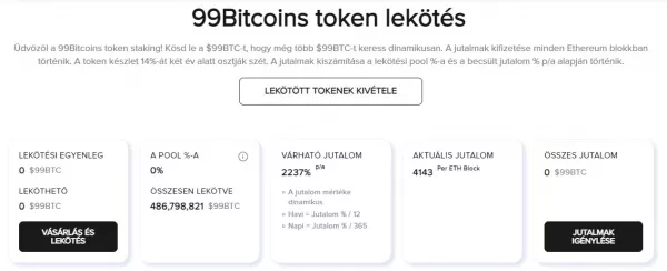 99bitcoin token lekötés