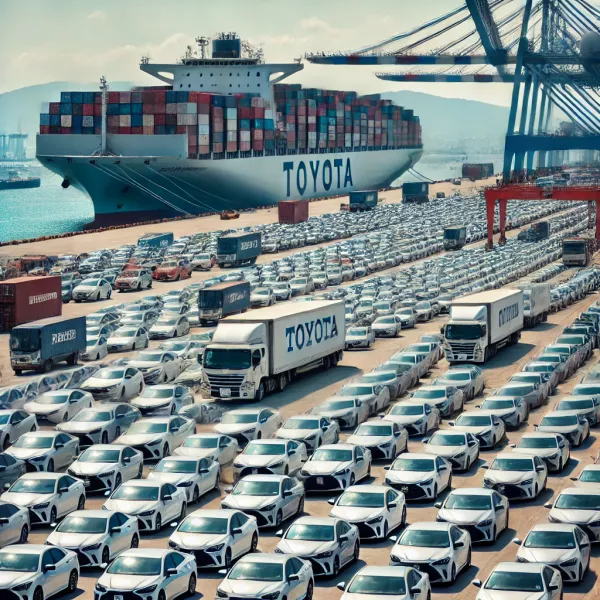 Japán exportjának legnagyobb része autó, pl Toyota, Honda és Nissan márkájú gépkocsik