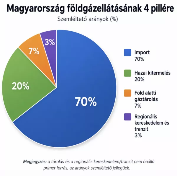 A Magyarország földgáz ellátásának pillérei ábra.