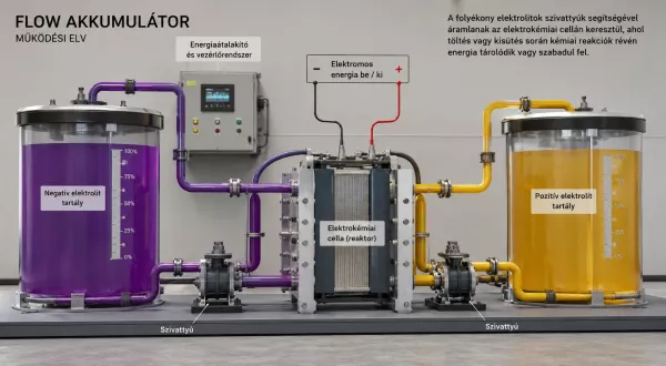 flow akkumulátor működése - flow battery