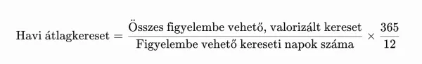 valorizációs szorzó havi átlagszámítás képlete